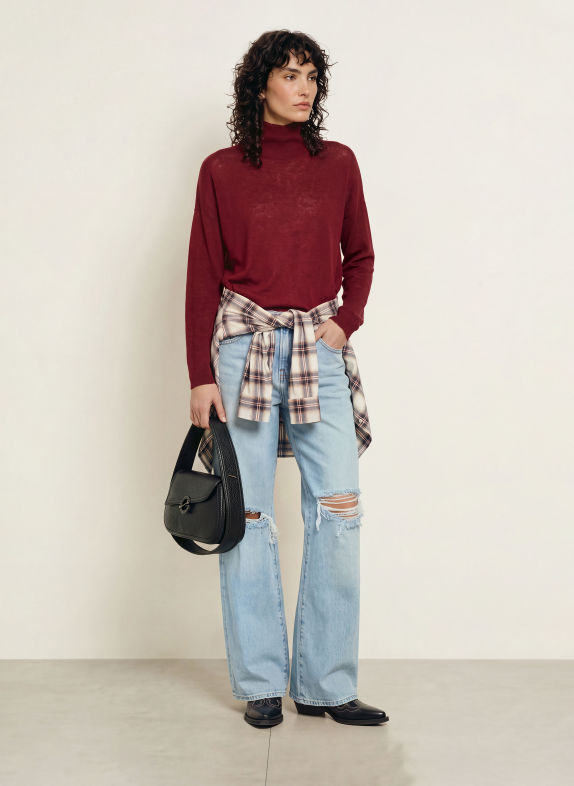 American Vintage TOIMA Sweater DARK RED