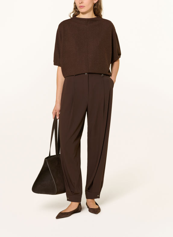 OPUS SKUPIN Shirt with 3/4 sleeves DARK BROWN