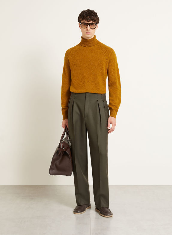 ZEGNA Spodnie o kroju regular fit CIEMNOZIELONY