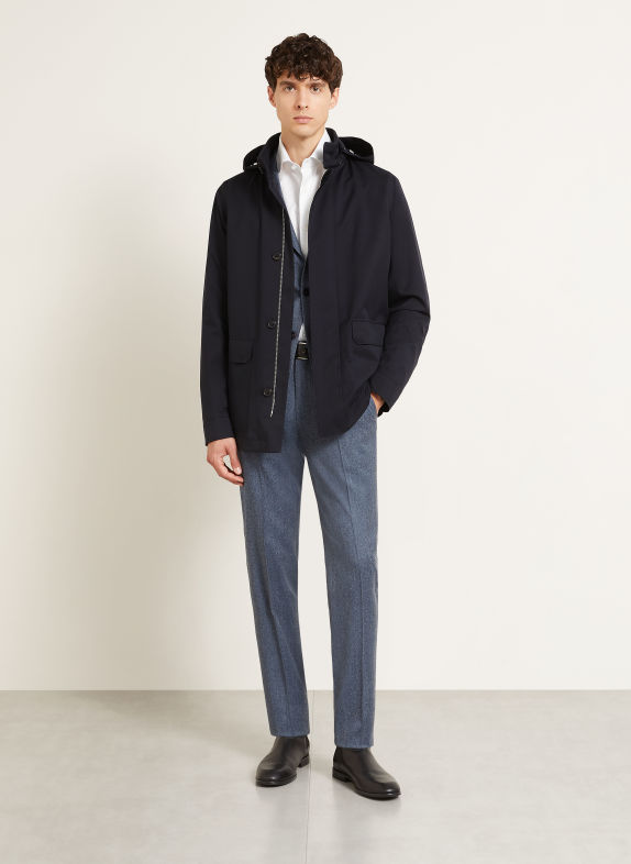 ZEGNA Parka à capuche amovible BLEU FONCÉ
