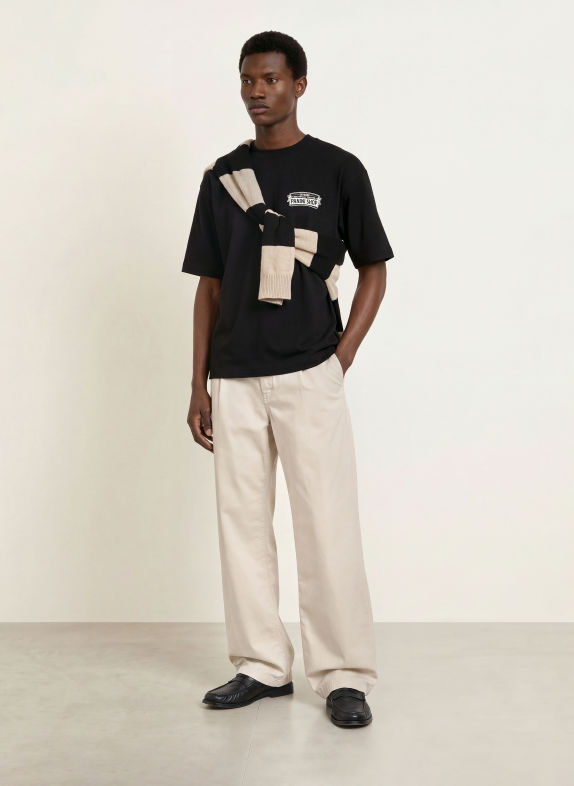 DRYKORN T-shirt MATEGON_PANINI BLACK / WHITE