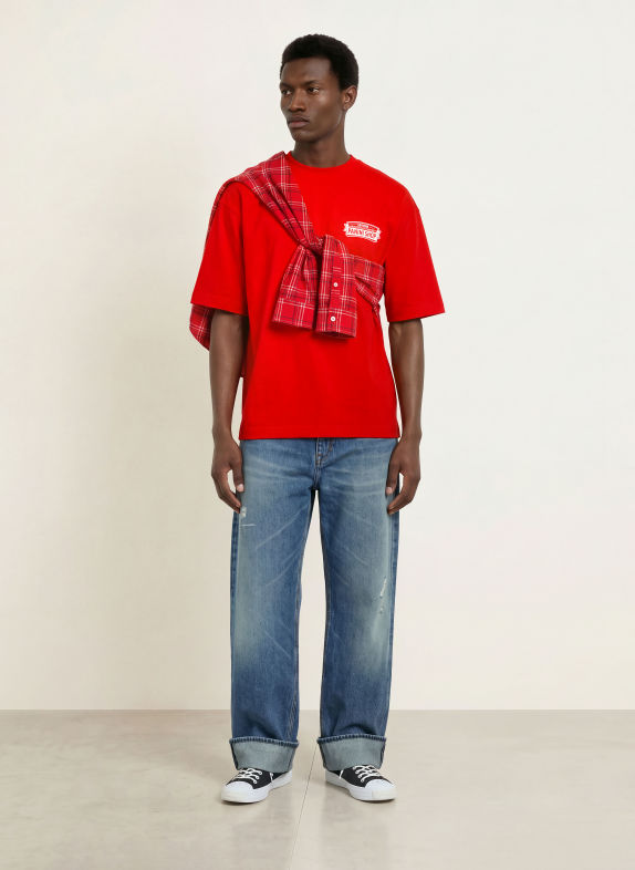 DRYKORN T-shirt MATEGON_PANINI RED / WHITE