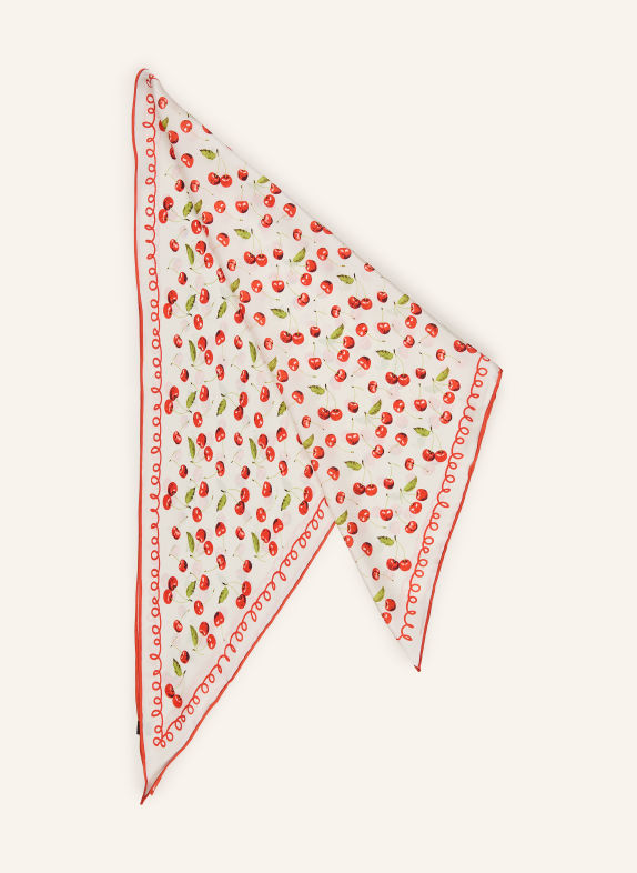 FRAAS Silk triangular scarf RED / CREAM / GREEN