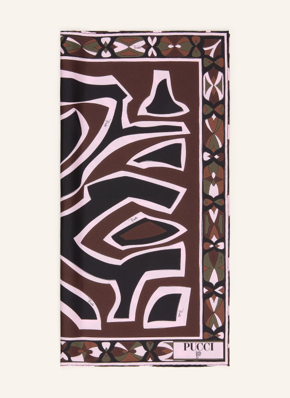 PUCCI Silk scarf KHAKI / LIGHT PINK / BLACK