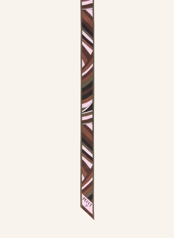 PUCCI Silk scarf KHAKI / LIGHT PINK / BLACK