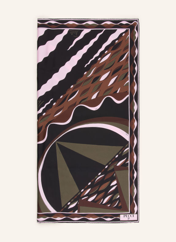 PUCCI Silk scarf OLIVE / LIGHT PINK / BLACK