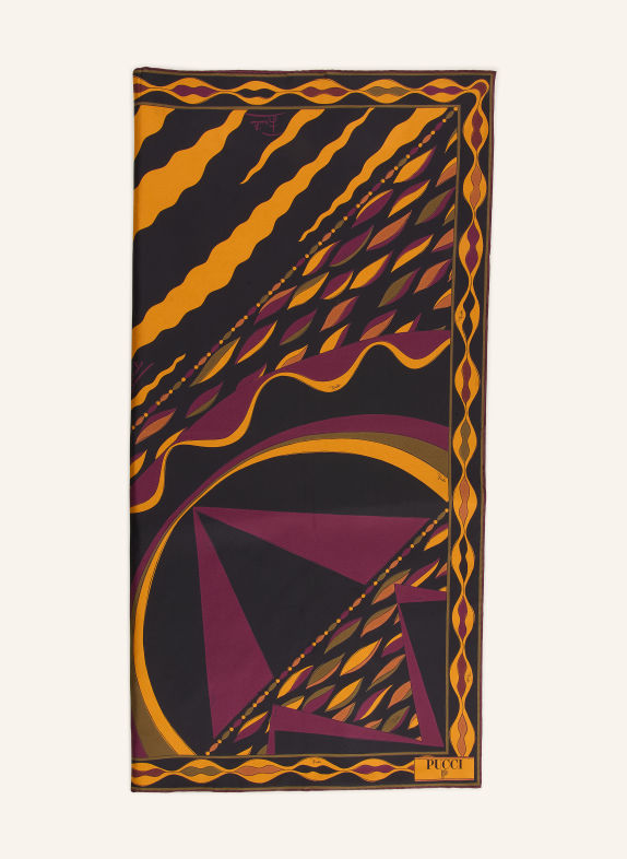 PUCCI Silk scarf DARK RED / DARK ORANGE / BLACK