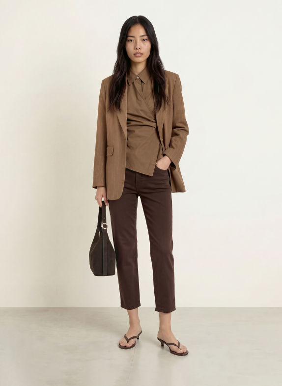 MAC Broek BOBBIE MARRON FONCÉ