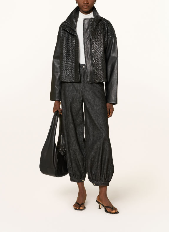 ELIAS RUMELIS DALIDA Leather Jacket BLACK