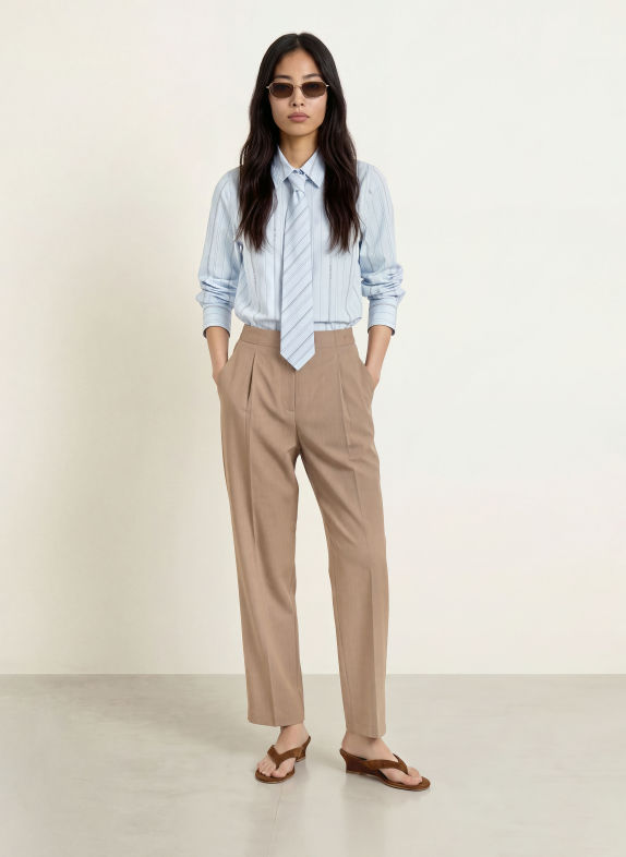ELIAS RUMELIS Marlenehose SIRA BEIGE / BLAUGRAU