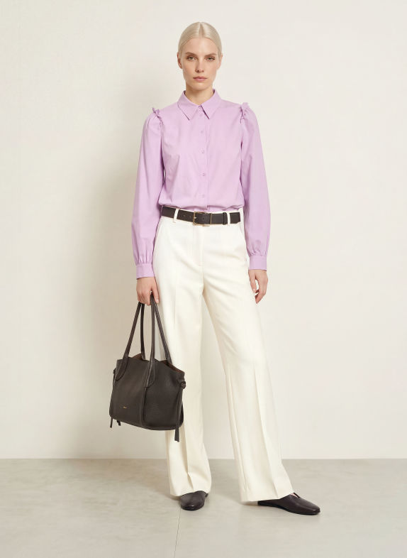 MORE & MORE Ruffled shirt blouse LIGHT PURPLE