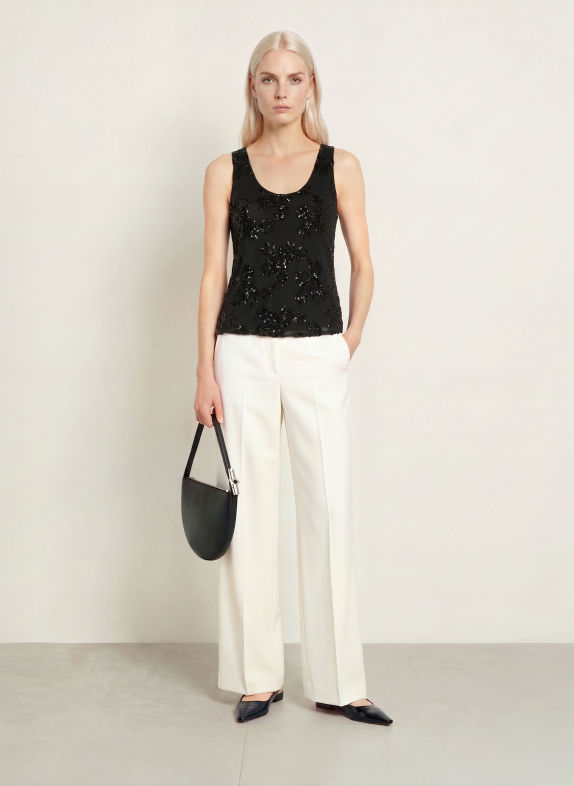 miss goodlife Mesh-top med pailletter SORT