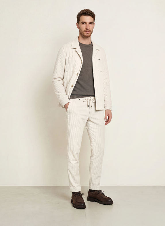 DISTRETTO 12 Pantaloni din velur TORINO YORK, croială extra slim 0013 PANNA