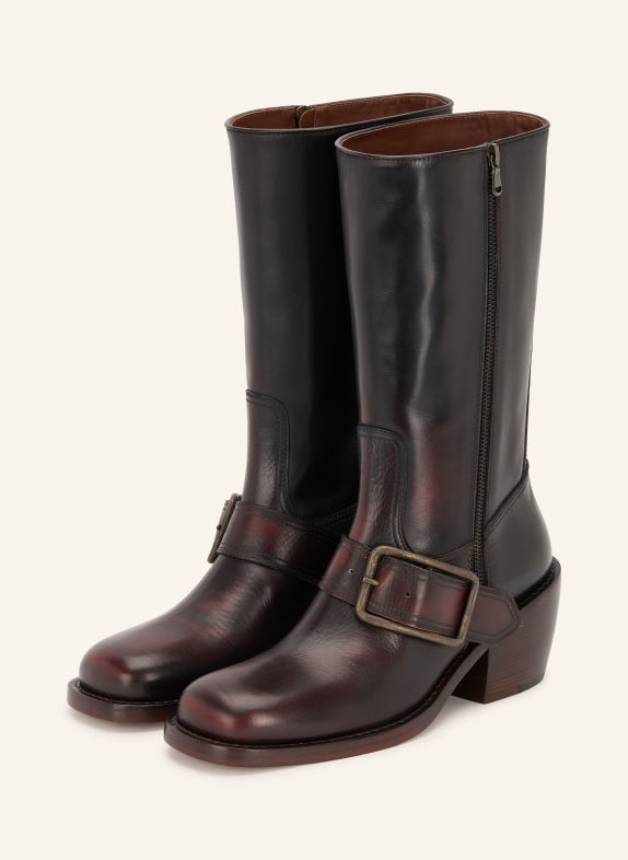 DRIES VAN NOTEN Boots motardes MARRON FONCÉ