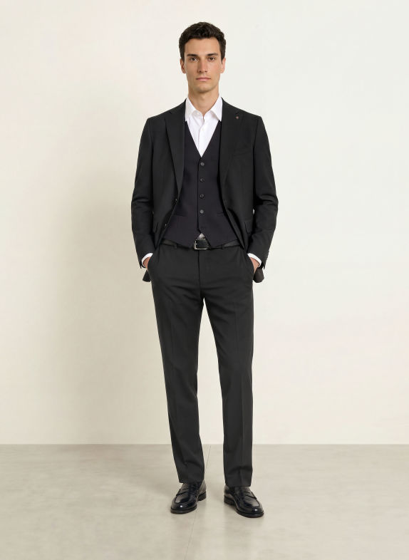 CG - CLUB of GENTS Pantalon CG COLE Slim Fit 90 SCHWARZ