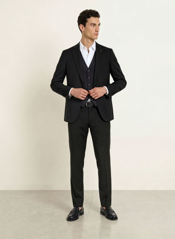 CG - CLUB of GENTS Anzugsakko CG COLVIN Slim Fit 90 SCHWARZ