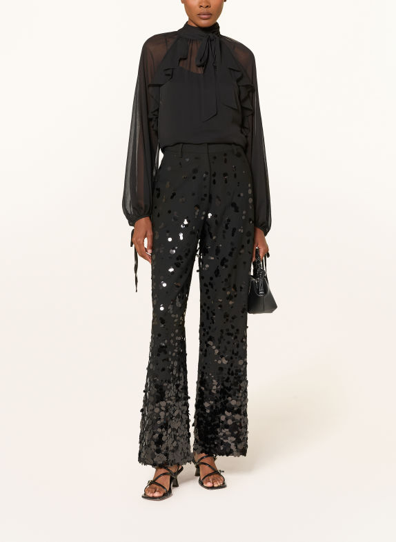 MRS & HUGS Pantalon palazzo à paillettes NOIR