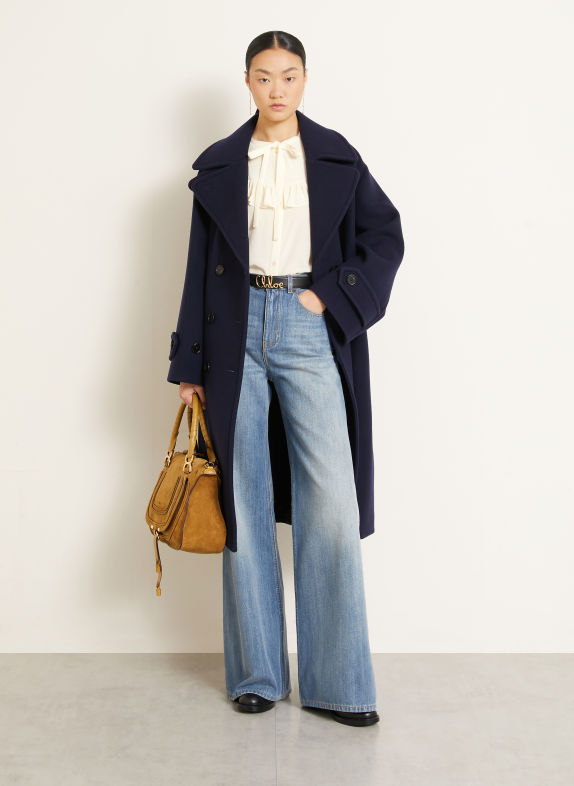 Chloé Seidenbluse mit Rüschen CREME