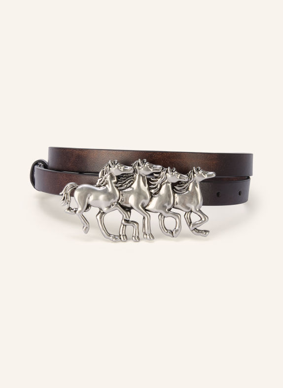 Chloé Ceinture en cuir RUNNING HORSES NOIR / ARGENT
