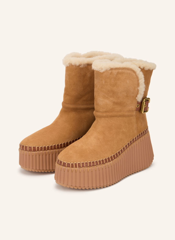 Chloé NAMA Platform Boots 207 Pottery Brown