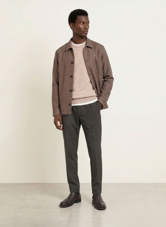 CRUNA CARDIFF-overshirt van flanel BRUIN