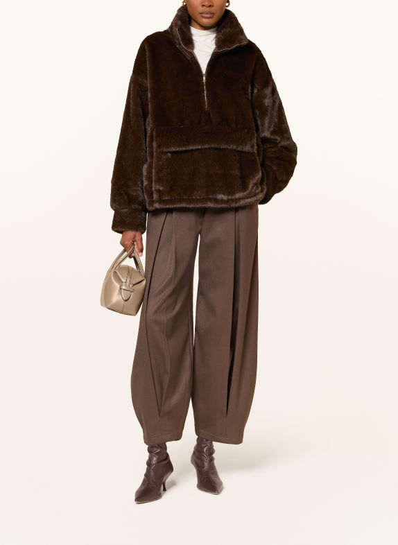 Source Unknown Schlupfjacke ZVIKA aus Kunstfell DUNKELBRAUN