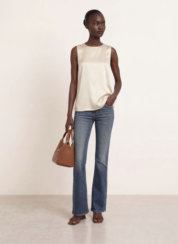 lilienfels Blouse sans manches en soie CRÈME