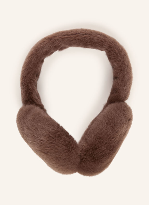 monari Faux fur earmuffs DARK BROWN