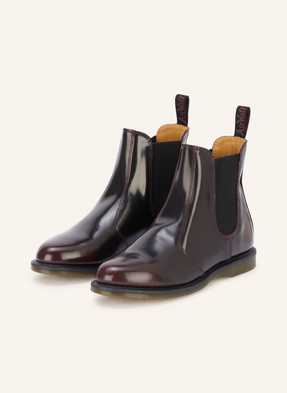 Dr. Martens Bottines Chelsea FLORA ROUGE FONCÉ