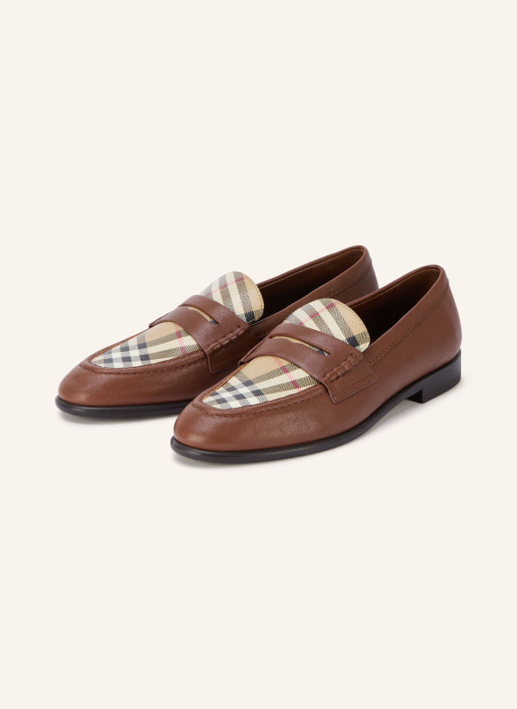BURBERRY Pennyloafer OPAL BRUIN / BEIGE / ZWART