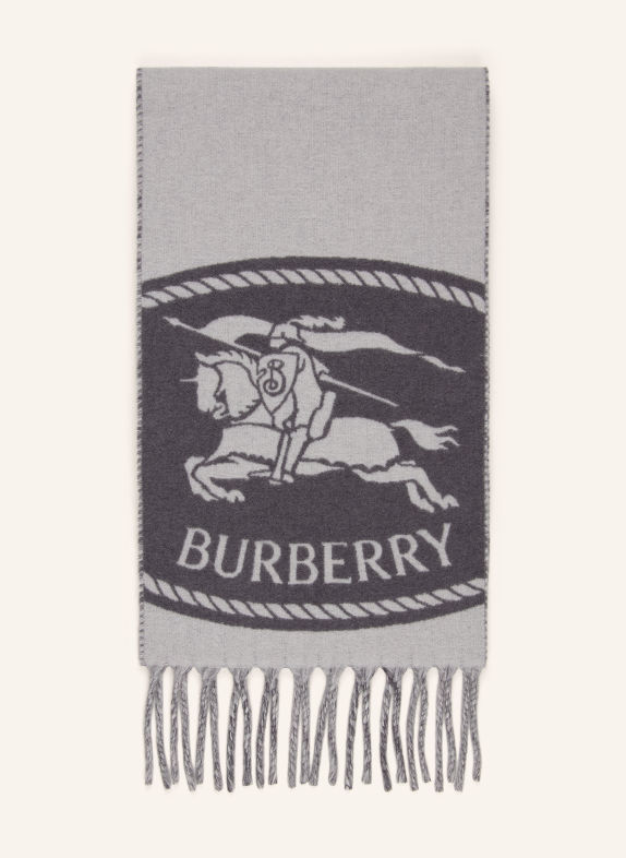 BURBERRY Cashmere Scarf GRAY / DARK GRAY
