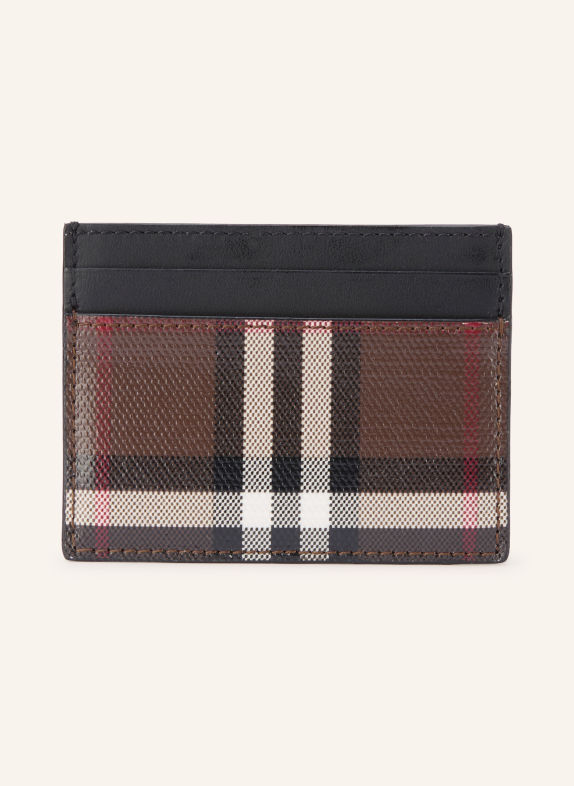 BURBERRY Etui na karty SANDON CIEMNOBRĄZOWY / BIAŁY / CZARNY