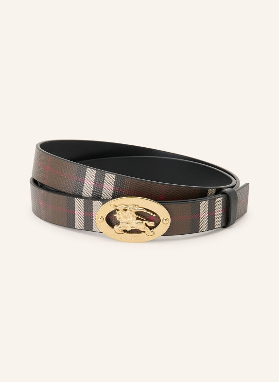 BURBERRY Reversible leather belt TAUPE / CREAM / RED
