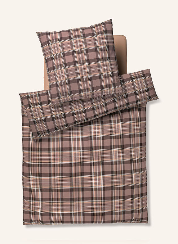 JOOP! Linge de lit SOFT FRAMES MARRON / CRÈME / GRIS FONCÉ