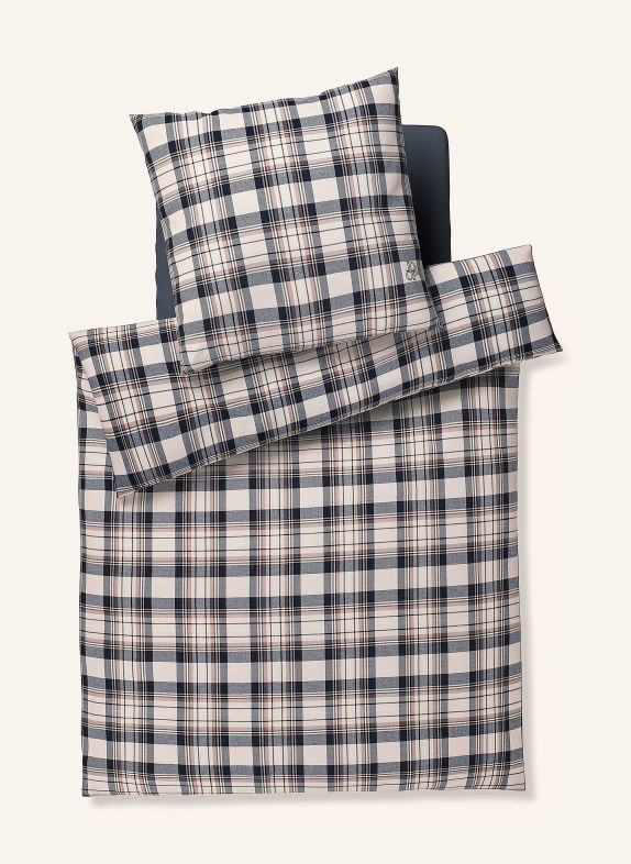 JOOP! Linge de lit SOFT FRAMES BLEU FONCÉ / CRÈME / GRIS FONCÉ