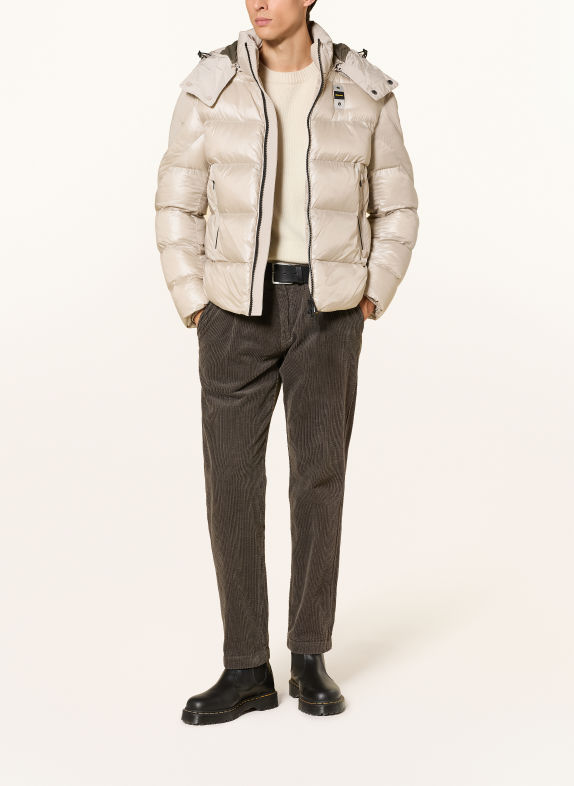 Blauer KIERNAN Quilted Jacket with Detachable Hood CREAM / BLACK