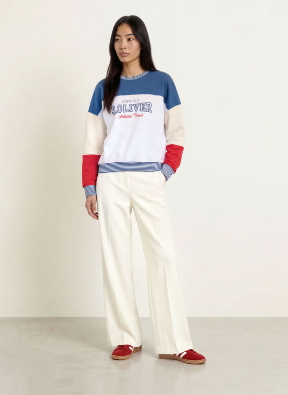 s.Oliver Sweatshirt BLAU / ROT / WEISS