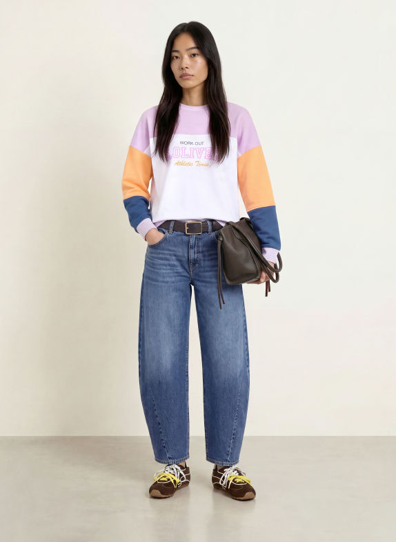 s.Oliver Sweatshirt HELLLILA / BLAU / WEISS
