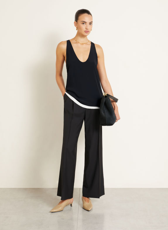 ARMARIUM BIANCA Top with Silk BLACK / WHITE