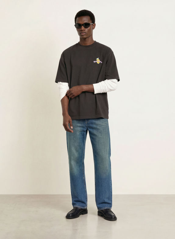 REGARDS T-shirt DARK BROWN / PURPLE / DARK YELLOW