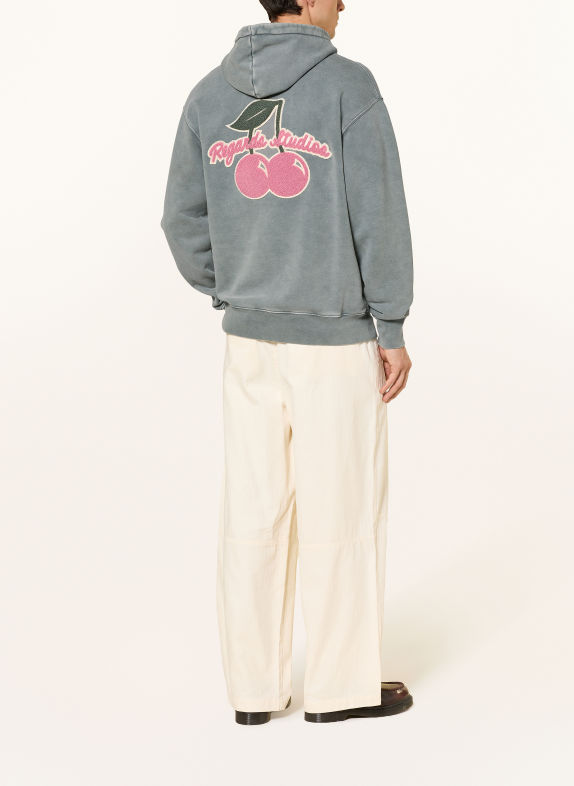 REGARDS Hoodie GRAU / PINK / DUNKELGRÜN