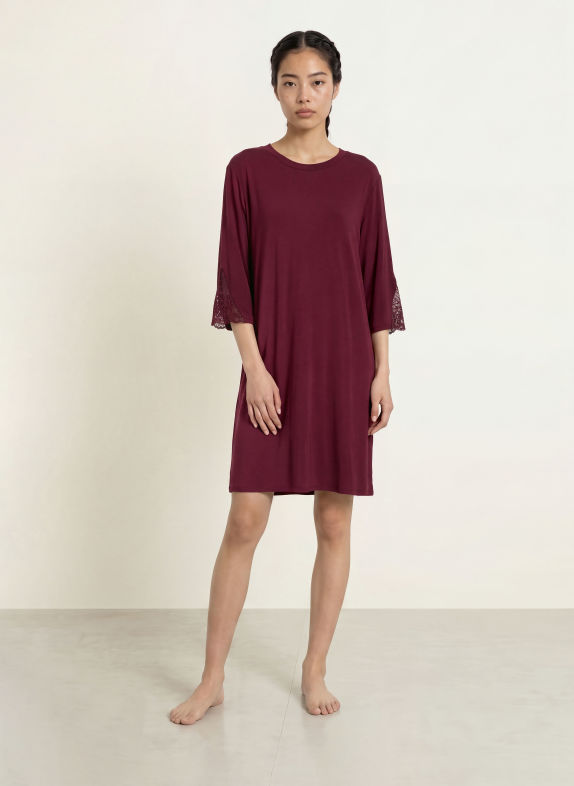 Triumph Chemise de nuit AMOURETTE à manches 3/4 ROUGE FONCÉ