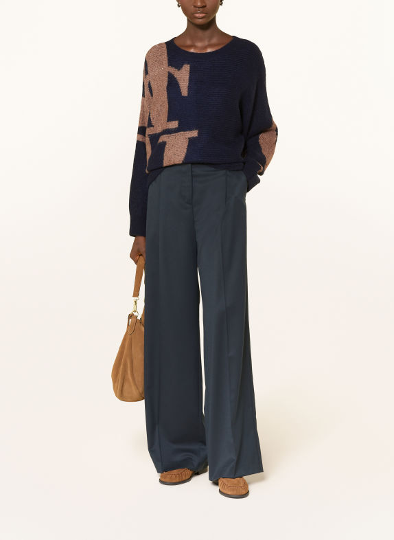 monari Sweater with decorative stones DARK BLUE / BROWN