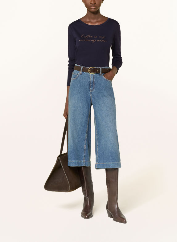 monari Long-sleeve shirt with gemstones DARK BLUE / BROWN