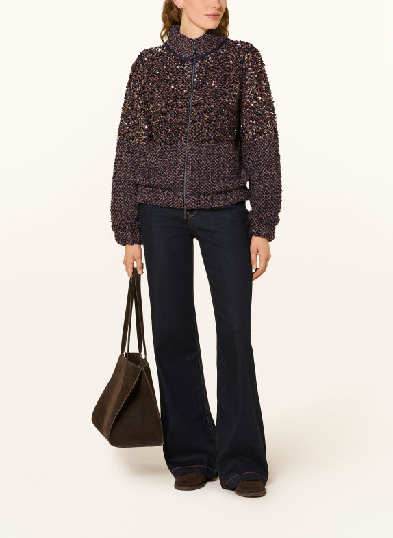 monari Sequin-embellished cardigan DARK BLUE / CAMEL