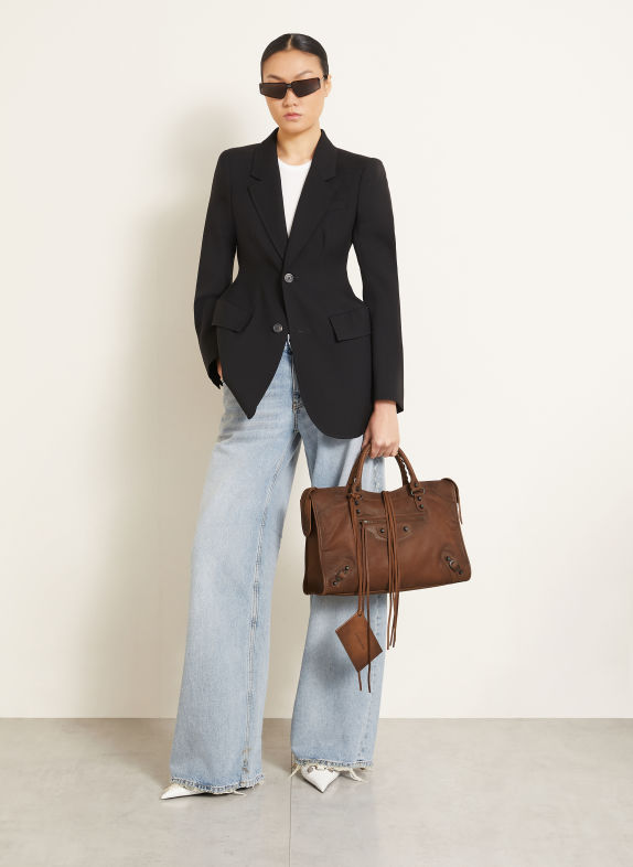 BALENCIAGA Torebka LE CITY MEDIUM BRĄZOWY