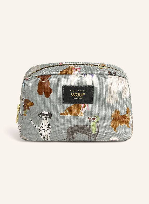 WOUF Kosmetiktasche ICON GRAU / BRAUN / HELLBLAU