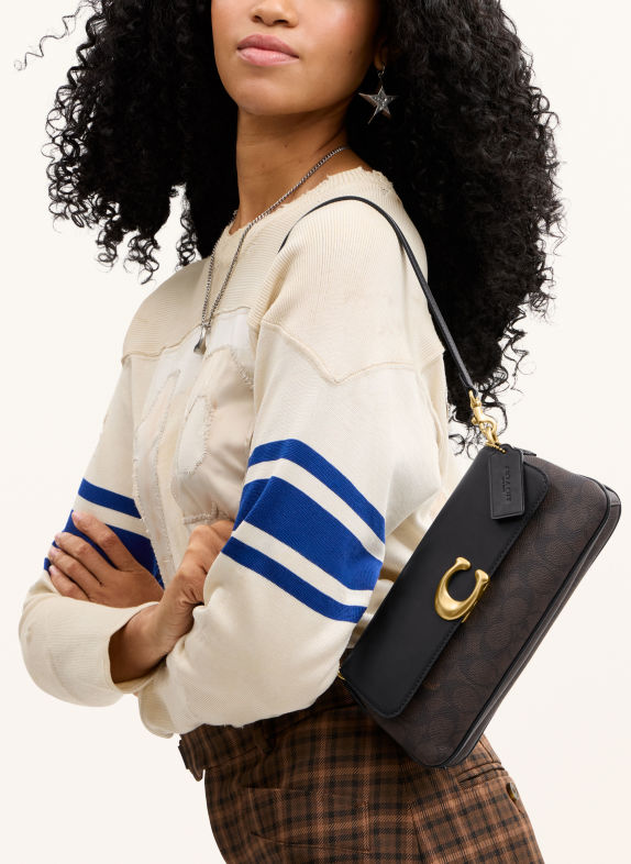 COACH Schultertasche JET SCHWARZ / GOLD / DUNKELBRAUN