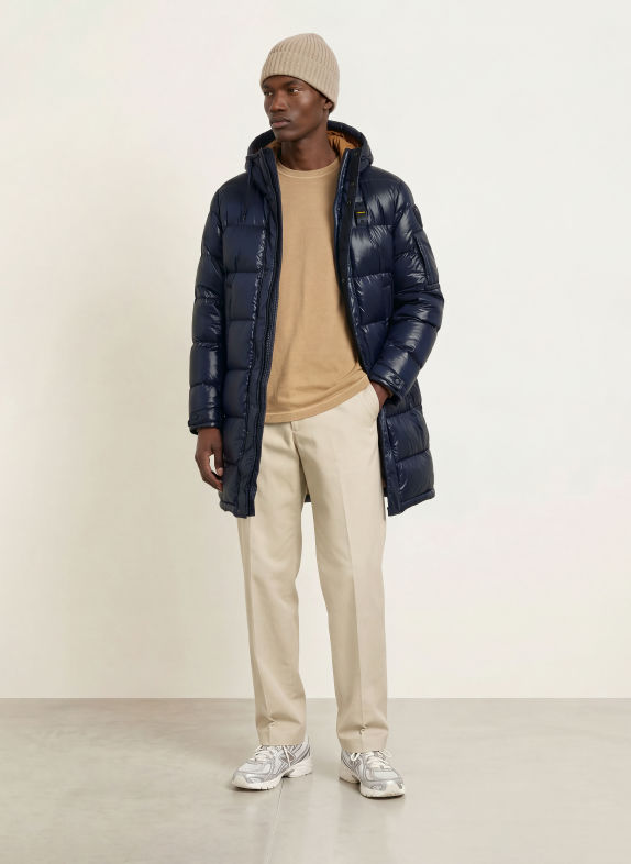 Blauer Gewatteerde mantel ALDRICH DONKERBLAUW
