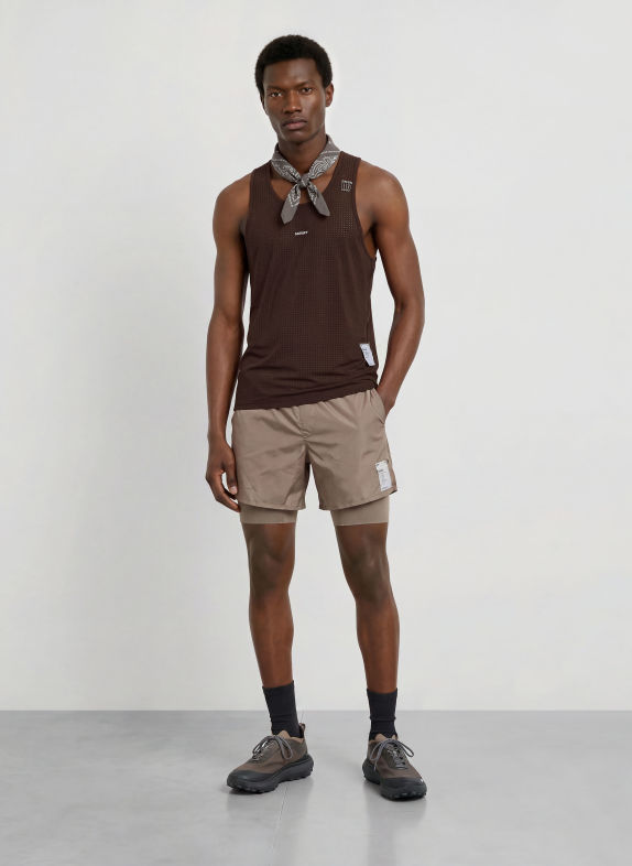 SATISFY Hardloopshirt SPACE-O™ MARRON FONCÉ